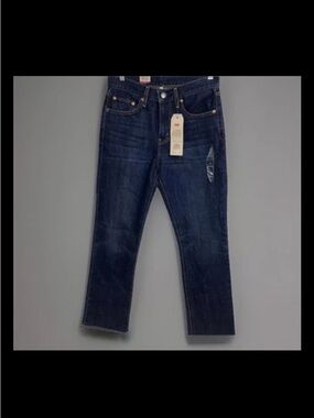 Levi's Kick Flair Dark Wash Cropped Denim Jeans Raw Hem High Rise Size 27 NWT